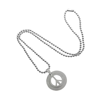 Dog Tag Hollow Peace Pendant By Menjewell